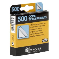 Boîte de 500 coins photos adhésifs transparents