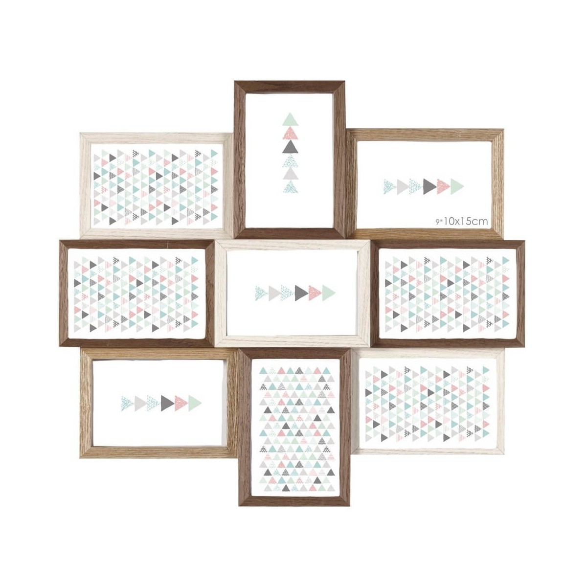Cadre photo multivues Scandi 50x45 cm, 9 vues 10x15 Cadre photo multivues Scandi 50x45 cm, 9 vues 10x15