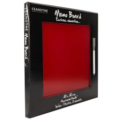 Mémo board magnétique verre rouge 30x30 cm