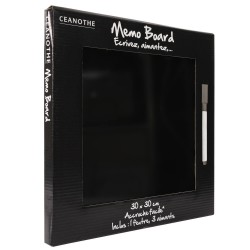 Mémo board magnétique verre noir 30x30 cm