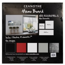 Mémo board magnétique verre rouge 50x50 cm