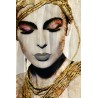 Tableau sur verre synthétique femme avec bijoux 80x120 cm