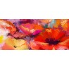 Tableau sur verre synthétique coquelicots 65x145 cm