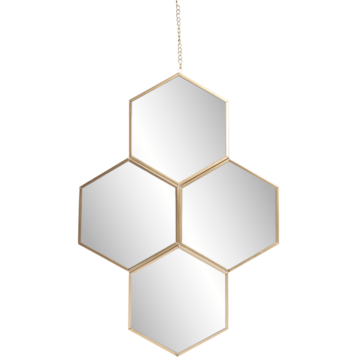 Miroir hexagones en métal 30x45 cm