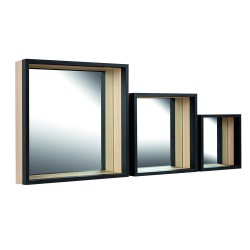 Set de 3 miroirs étagères en bois biais
