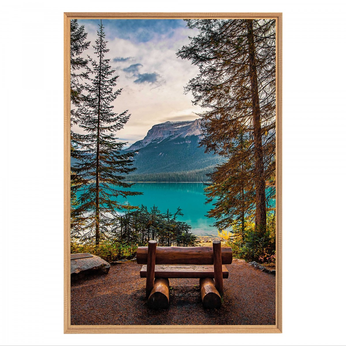 Tableau mural mat encadré mountain & lake 65x97 cm face Tableau mural mat encadré mountain & lake 65x97 cm face