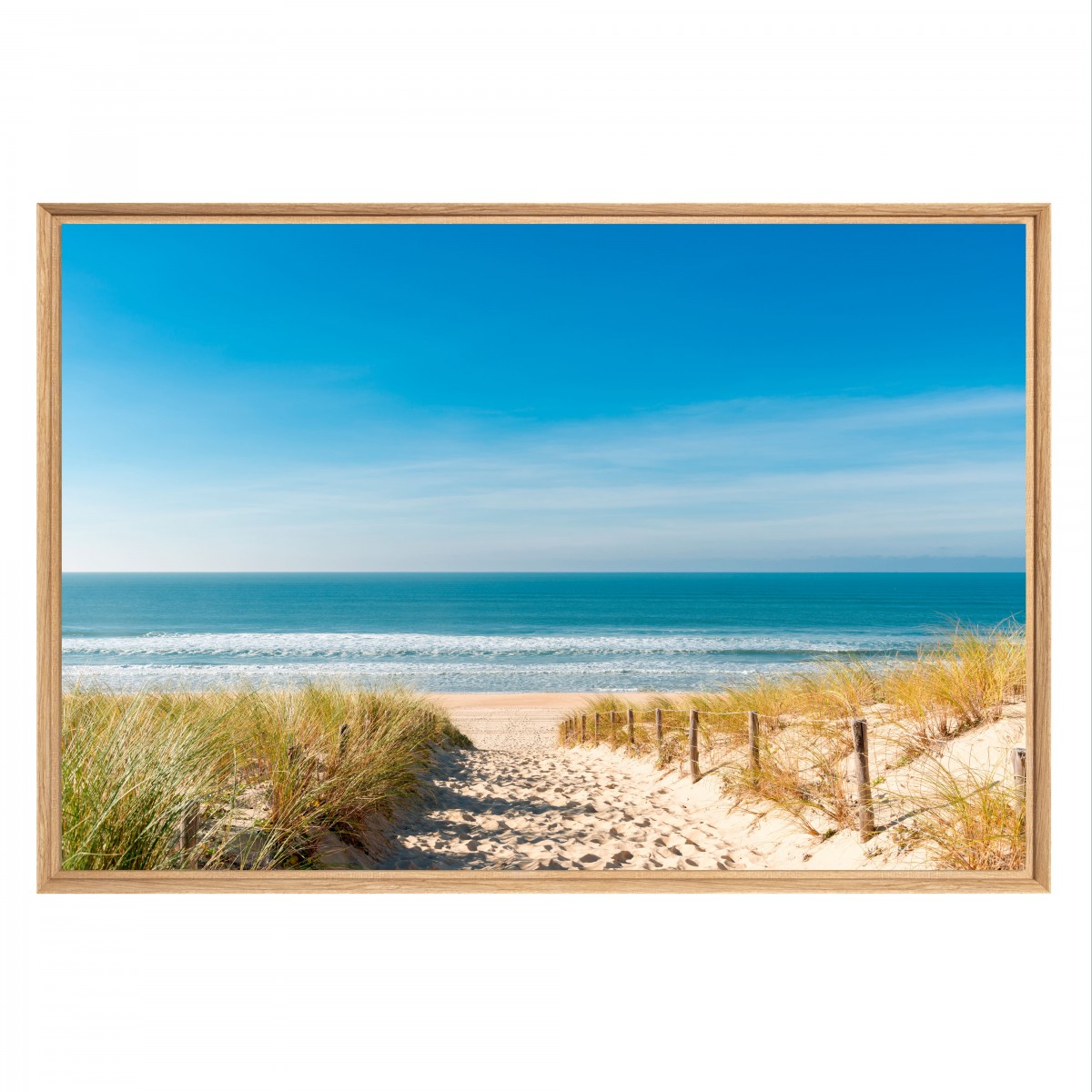 Tableau mural mat encadré plage des dunes 65x97 cm face