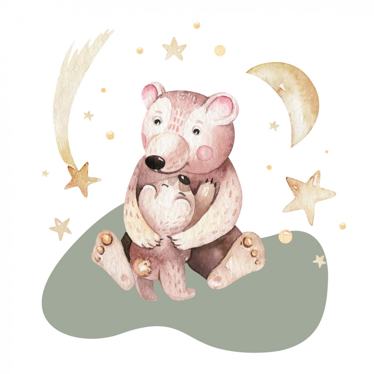 Tableau sur toile petits ours 30x30 cm Tableau sur toile petits ours 30x30 cm