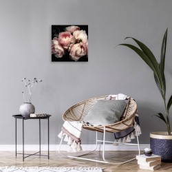 Tableau sur toile fleur romantique 30x30 cm ambiance