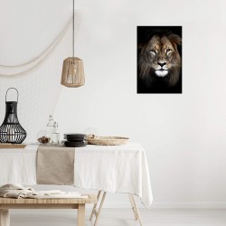 Tableau sur toile lion dans l'ombre 30x45 cm ambiance