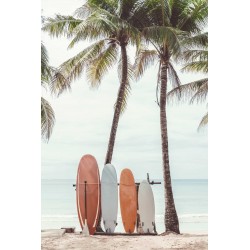 Tableau mural surfs & palmiers