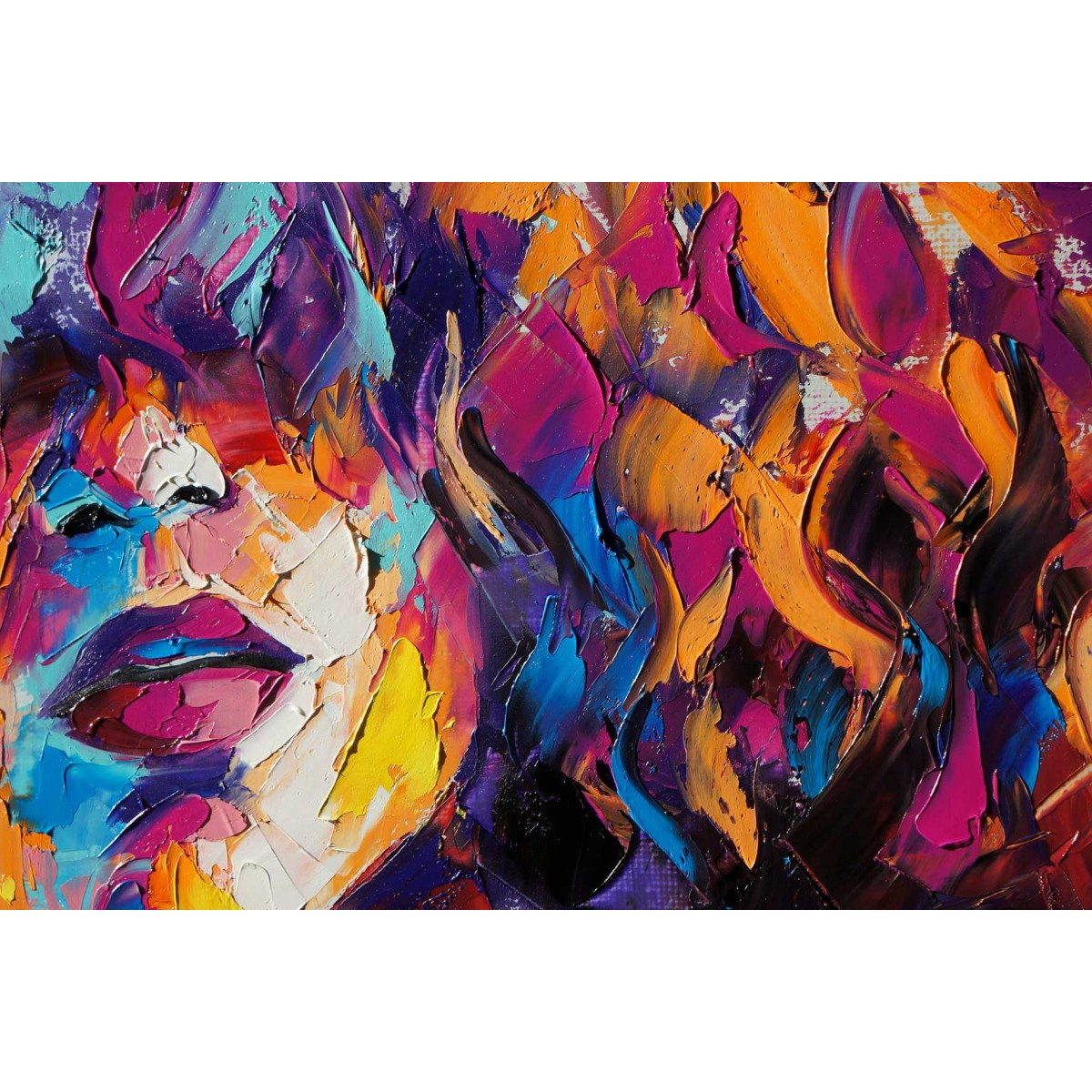 Tableau mural visage peint