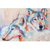 Tableau mural peinture de loups