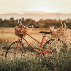 Tableau mural vélo dans les blés