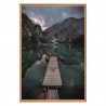 Tableau mural encadré barque en montagne 65x97 cm