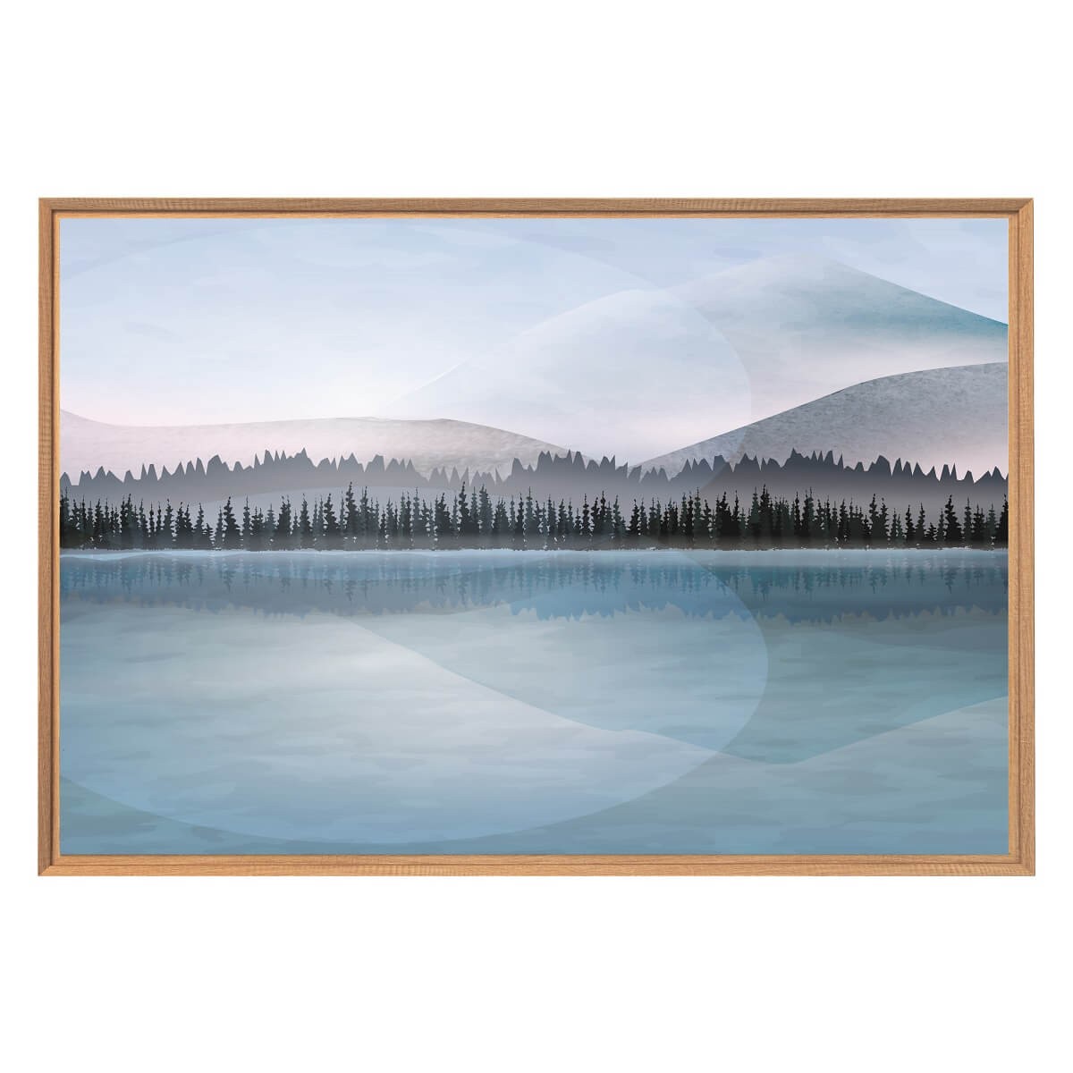 Tableau mural encadré peinture d'un paysage 65x97 cm face Tableau mural encadré peinture d'un paysage 65x97 cm face