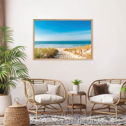 Tableau mural mat encadré plage des dunes 65x97 cm ambiance