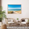 Tableau mural mat encadré plage des dunes 65x97 cm ambiance
