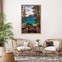 Tableau mural mat encadré mountain & lake 65x97 cm ambiance