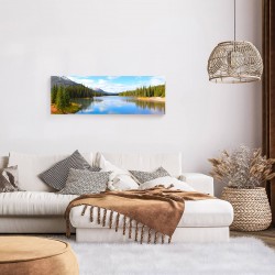 Tableau sur toile lac montagneux 30 X 97 CM