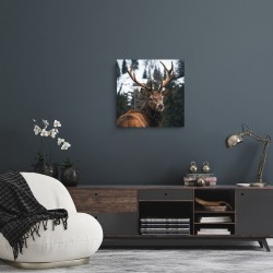 Tableau mural regard d'un cerf 30 X 30 CM