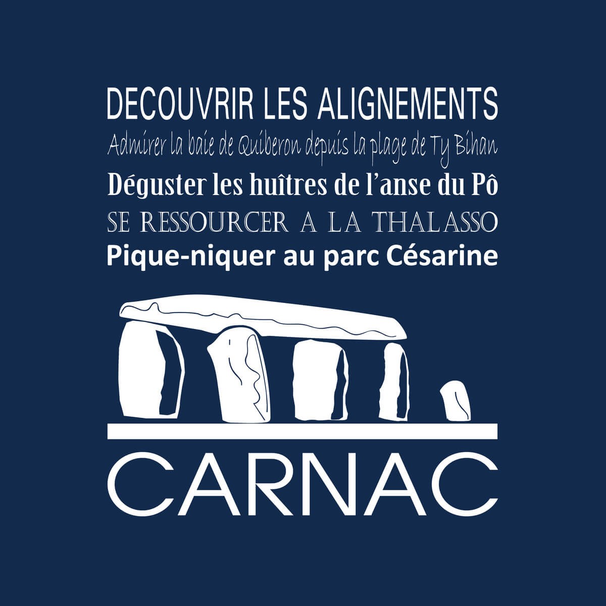 Tableau sur toile Carnac bleu 30x30 cm Tableau sur toile Carnac bleu 30x30 cm