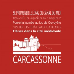 Tableau sur toile Carcassonne rouge 30x30 cm