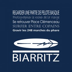 Tableau sur toile Biarritz bleu 30x30 cm