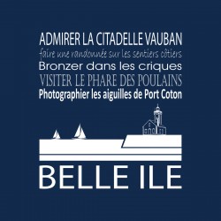 Tableau sur toile Belle-Île bleu 30x30 cm
