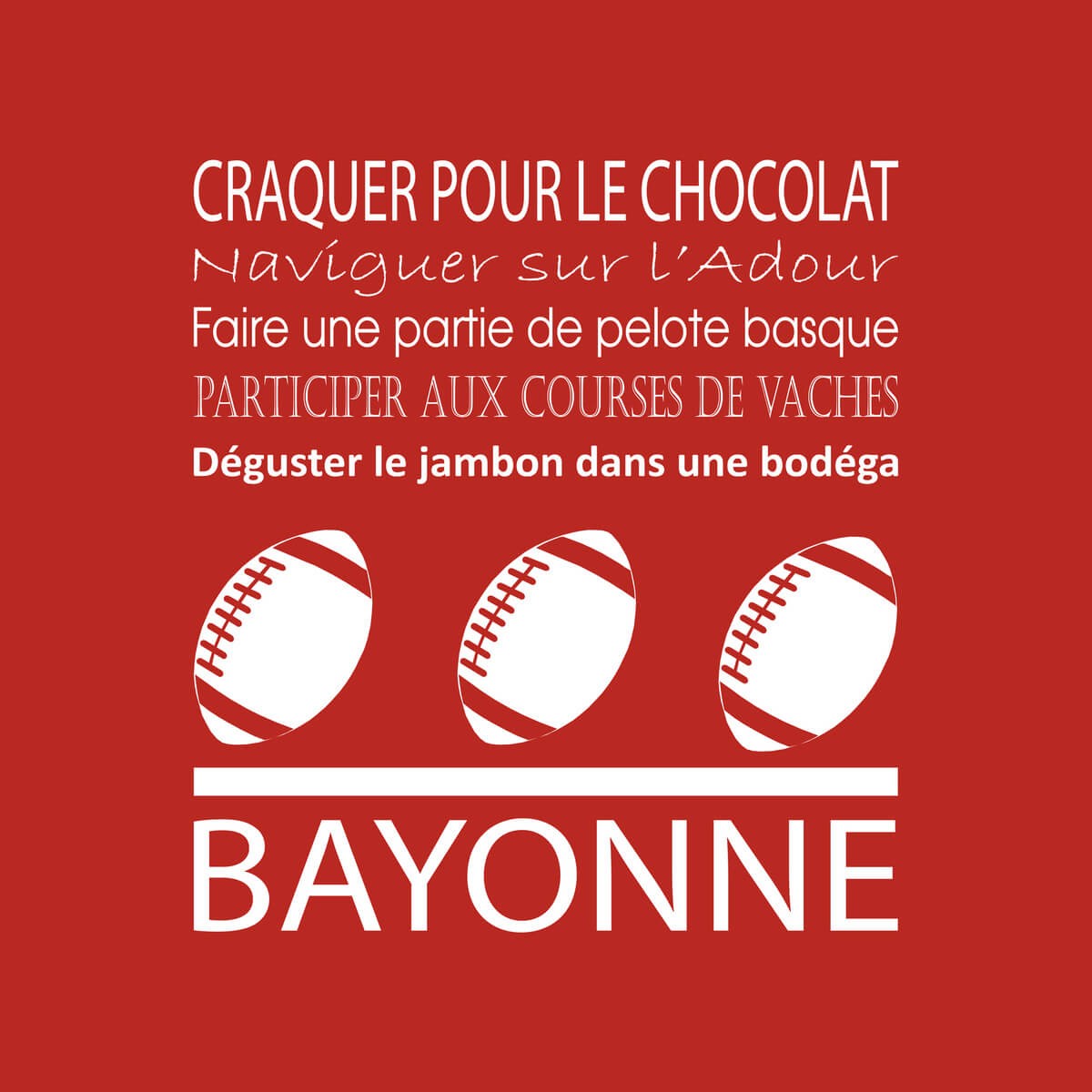 Tableau sur toile Bayonne rouge 30x30 cm Tableau sur toile Bayonne rouge 30x30 cm