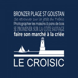 Tableau sur toile Le Croisic bleu 30x30 cm