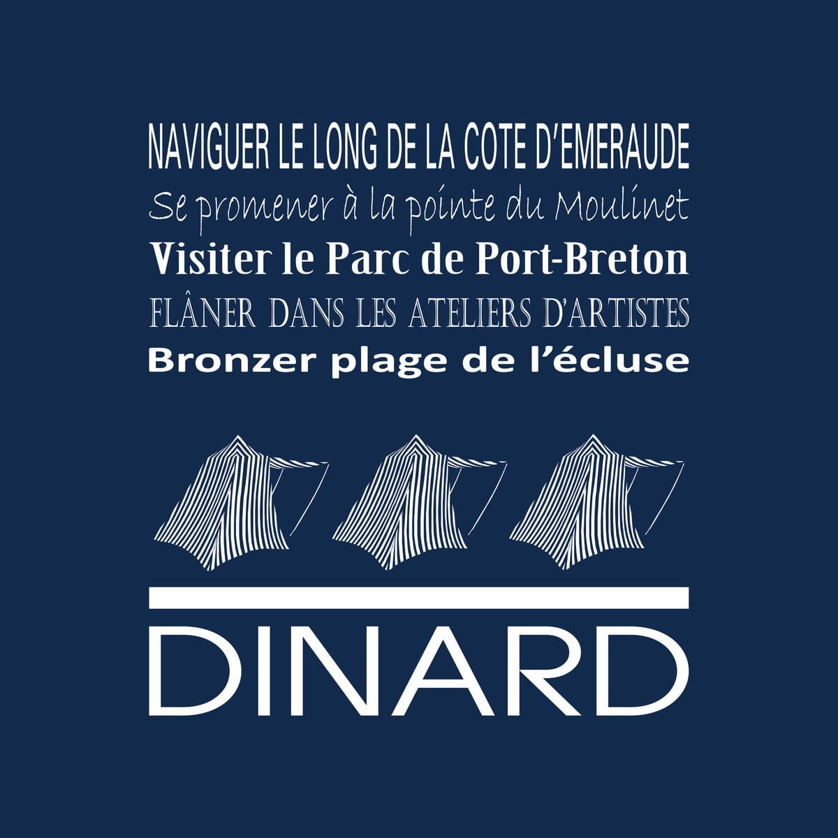 Tableau sur toile Dinard 30x30 cm bleu Tableau sur toile Dinard 30x30 cm bleu