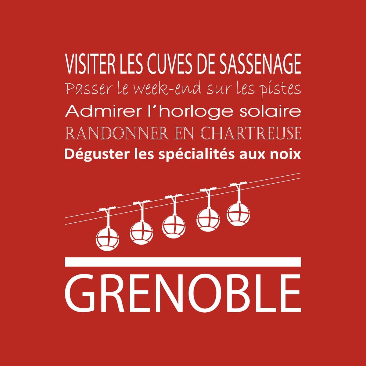 Tableau sur toile Grenoble 30x30 cm rouge Tableau sur toile Grenoble 30x30 cm rouge