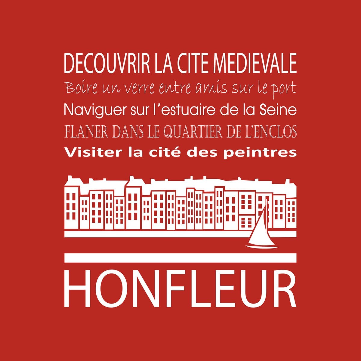 Tableau sur toile Honfleur 30x30 cm rouge Tableau sur toile Honfleur 30x30 cm rouge