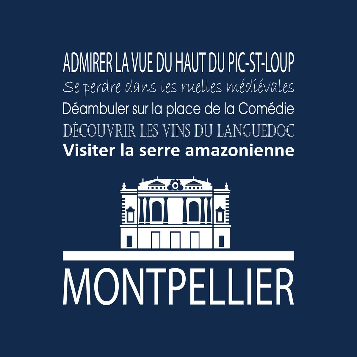 Tableau sur toile Montpellier 30x30 cm bleu Tableau sur toile Montpellier 30x30 cm bleu