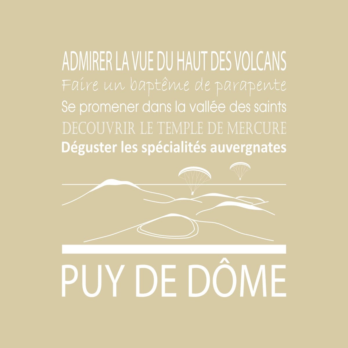 Tableau sur toile Puy-de-Dôme 30x30 cm beige Tableau sur toile Puy-de-Dôme 30x30 cm beige