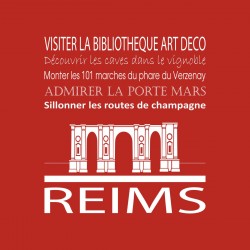Tableau sur toile Reims 30x30 cm rouge