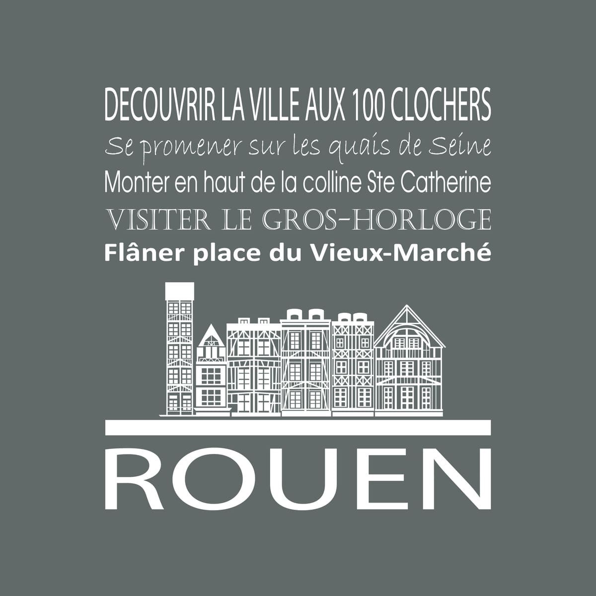 Tableau sur toile Rouen 30x30 cm gris