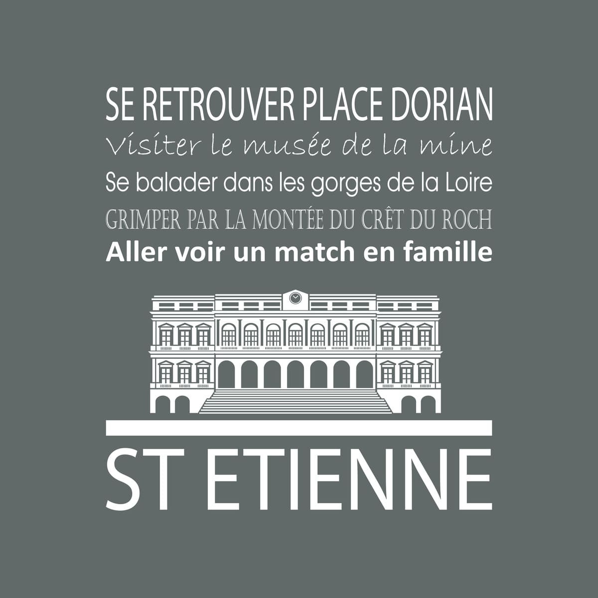 Tableau sur toile Saint-Étienne 30x30 cm gris Tableau sur toile Saint-Étienne 30x30 cm gris