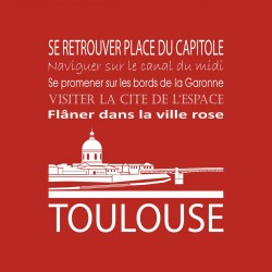 Tableau sur toile Toulouse 30x30 cm rouge