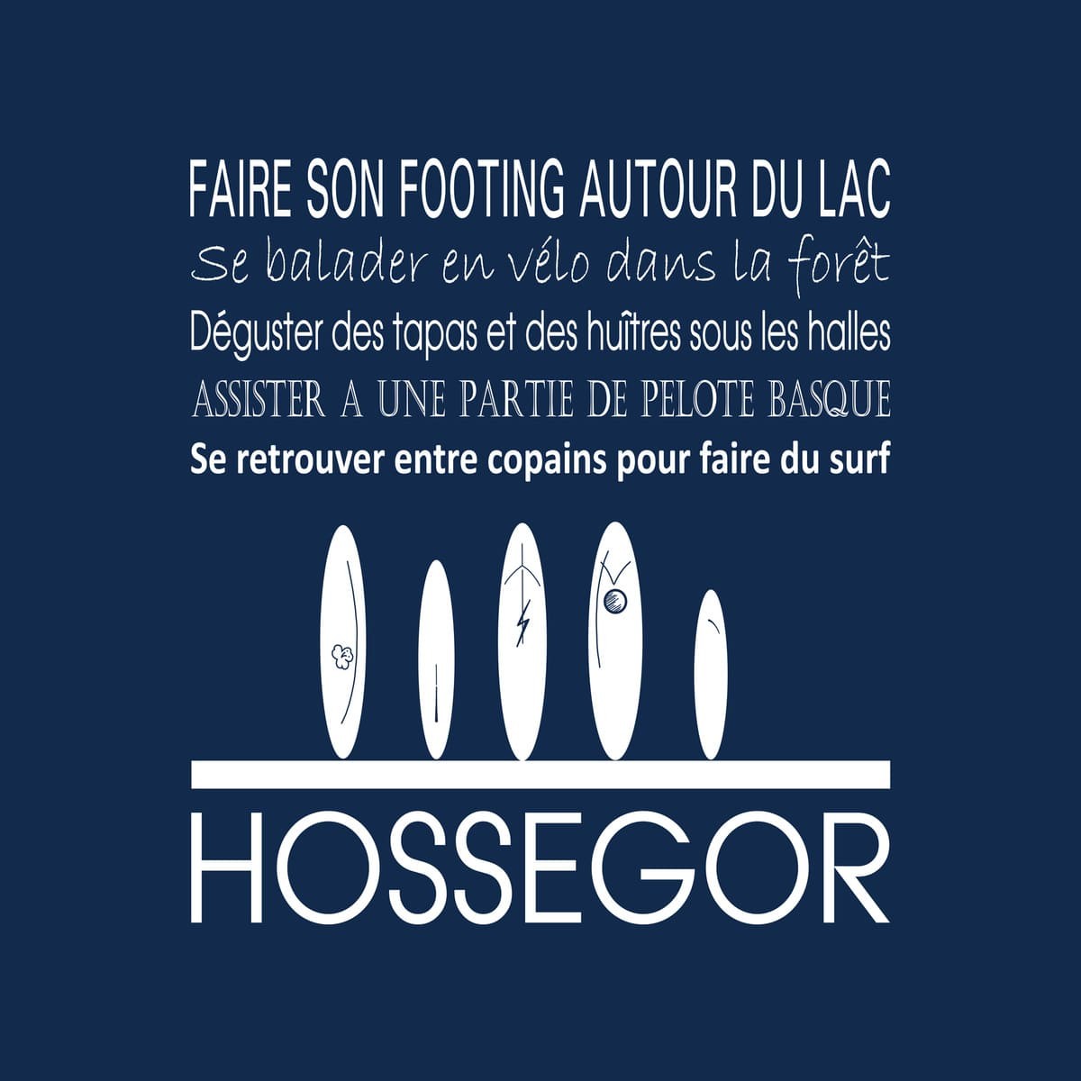 Tableau sur toile Hossegor 30x30 cm bleu Tableau sur toile Hossegor 30x30 cm bleu