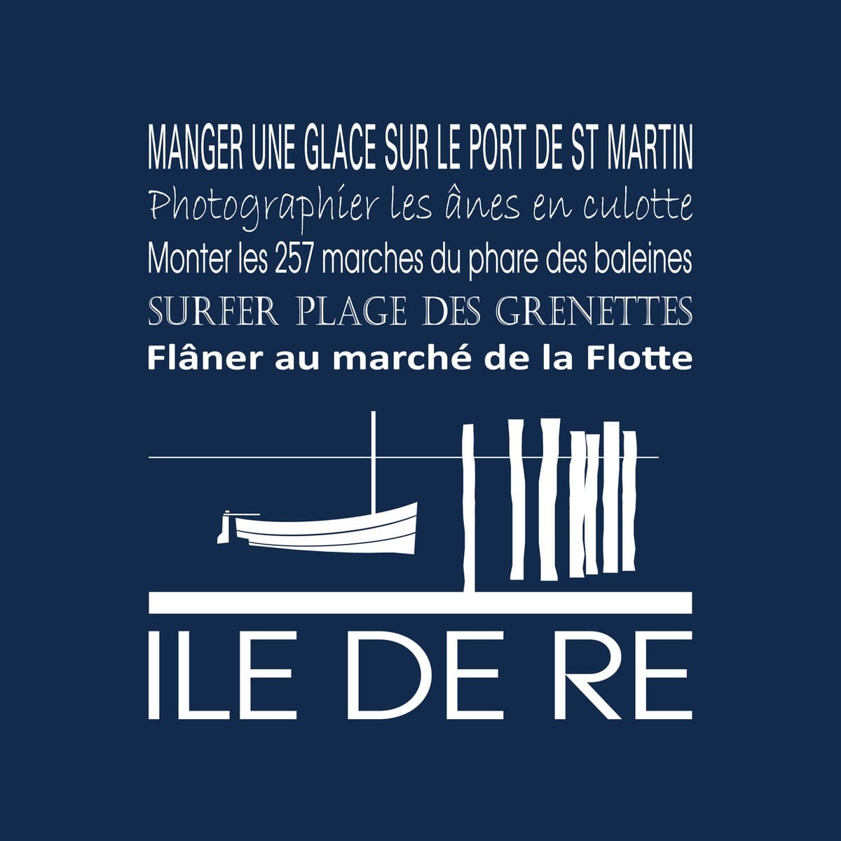 Tableau sur toile Île de Ré 30x30 cm bleu Tableau sur toile Île de Ré 30x30 cm bleu