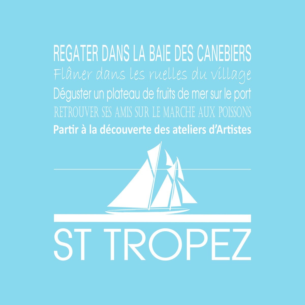 Tableau sur toile Saint-Tropez 30x30 cm bleu clair Tableau sur toile Saint-Tropez 30x30 cm bleu clair