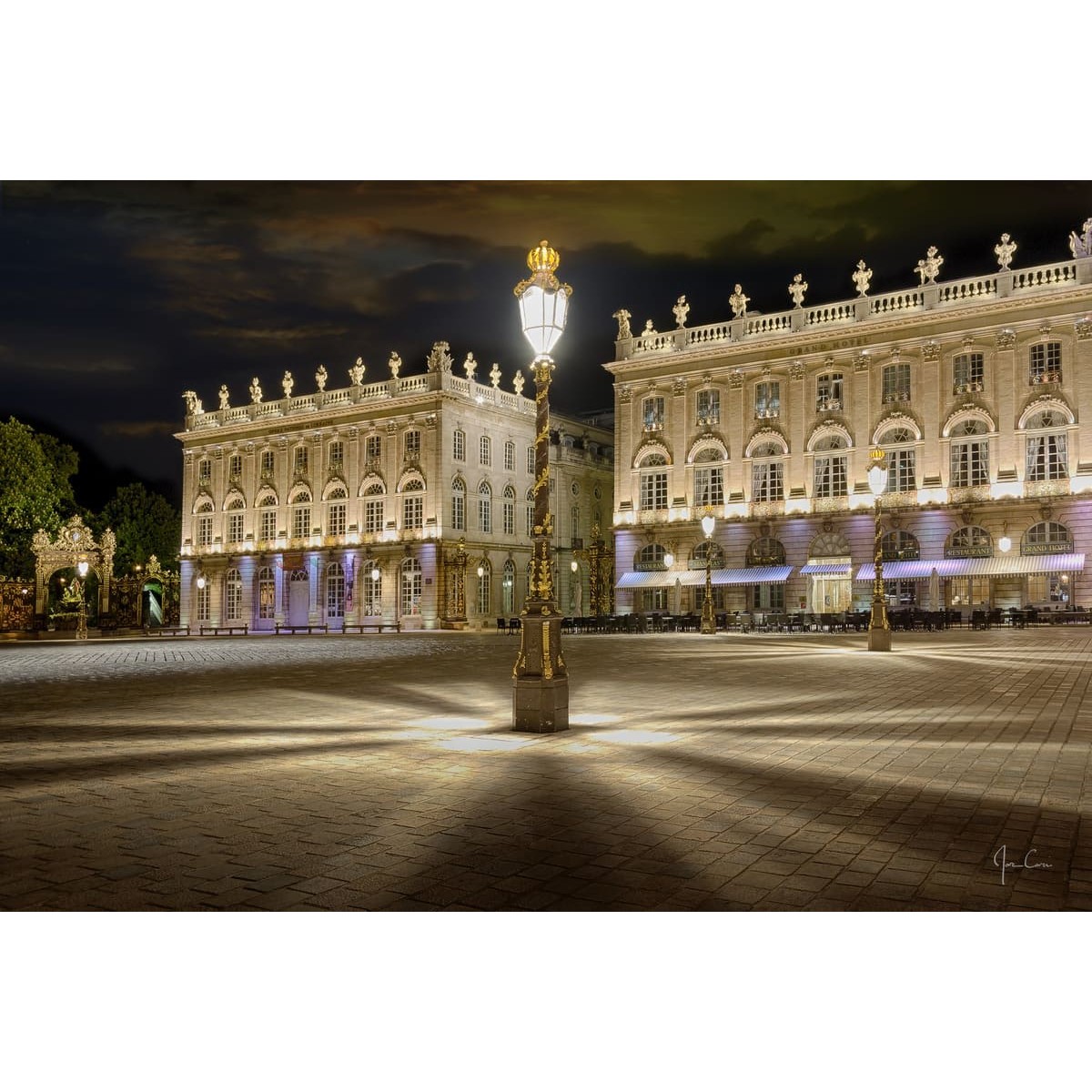 Tableau sur toile place Stanislas de nuit