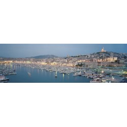 Tableau sur toile vieux port couchant 30x97 cm