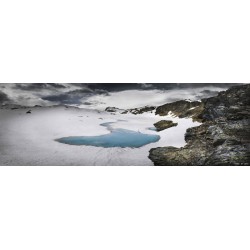 Tableau sur toile lac noir des Alpes 30x97 cm