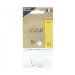 Lot de 6 attaches gommées Ceanothe 45 mm pour 1 Kg face