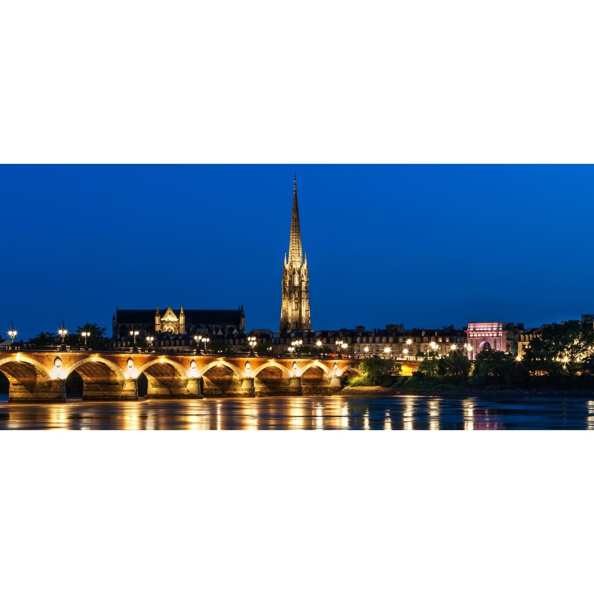 Tableau sur verre synthétique pont de pierre Bordeaux 65x145 cm Tableau sur verre synthétique pont de pierre Bordeaux 65x145 cm