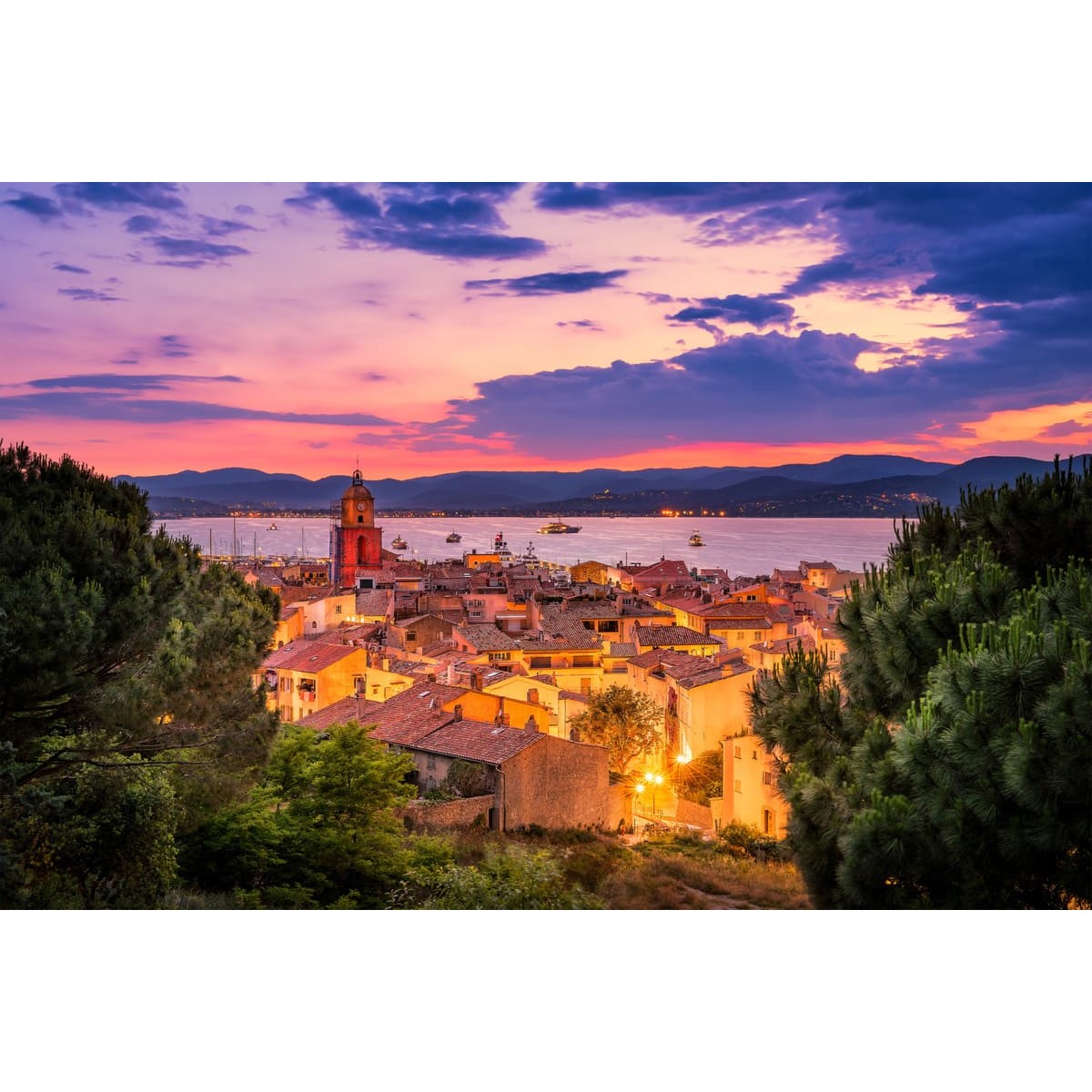 Tableau sur toile Saint-Tropez de nuit 45x65 cm