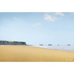 Tableau sur toile plage d'Arromanches 45x65 cm